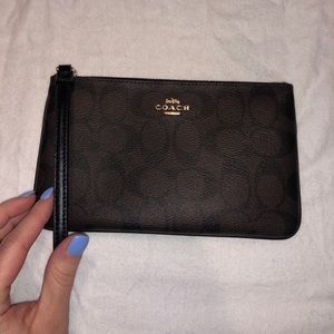 Large Leather Coach Wristlet